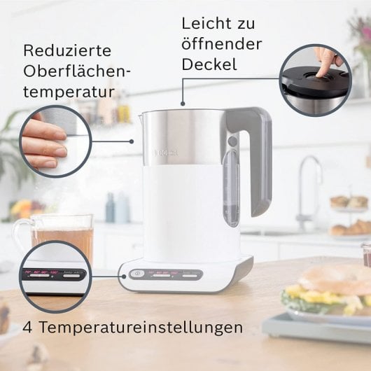 Bosch Hogar Styline TWK8611P Bouilloire 1,5L 2400W Gris
