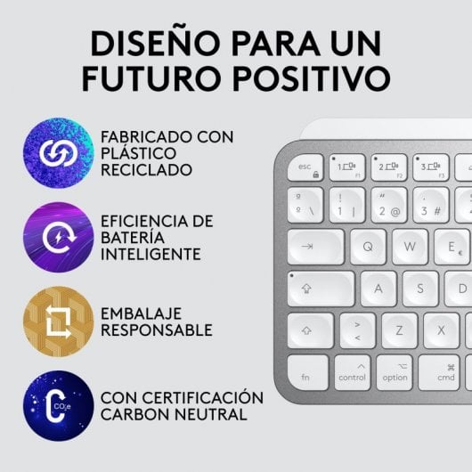 Logitech MX Keys Mini Teclado Inalámbrico Bluetooth Gris