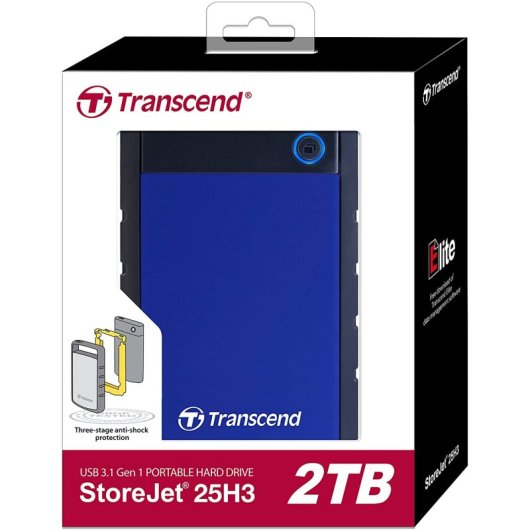Transcend StoreJet 25H3 2.5" 2TB USB 3.1 Azul
