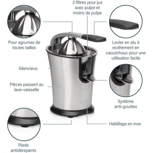 Princess 201860 Master Juicer Pro Exprimidor 300W Acero Inoxidable