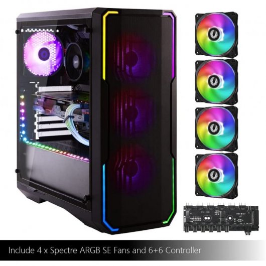 BitFenix ENSO Mesh ARGB Vetro temperato USB 3.0 Nero