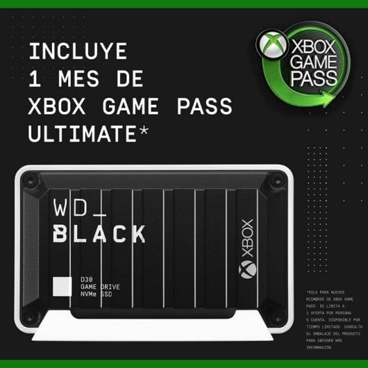 Disque de jeu WD Black D30 1 To USB-C pour Xbox Series/PlayStation 5