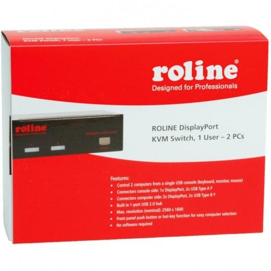 Roline 14.01.3327 Switch KVM 1 Usuario 2 Salidas USB Negro