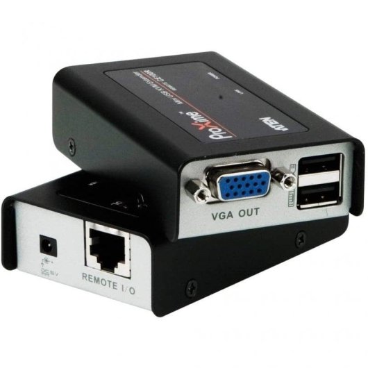 Extensore KVM Aten CE100-AT-G Mini USB Cat5 100m Nero/Argento
