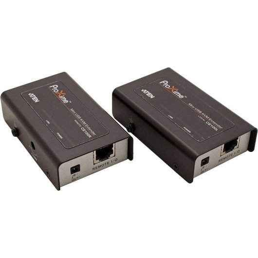Extensore KVM Aten CE100-AT-G Mini USB Cat5 100m Nero/Argento