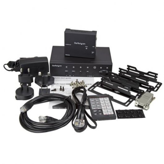 StarTech.com Extendeur vidéo HDBaseT multi-entrées avec switch intégré - HDMI, VGA, DisplayPort via Cat5e ou Cat 6 - 4K