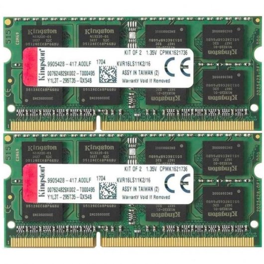 Kingston Technology ValueRAM 16GB DDR3L 1600MHz Kit module de mémoire 16 Go 2 x 8 Go