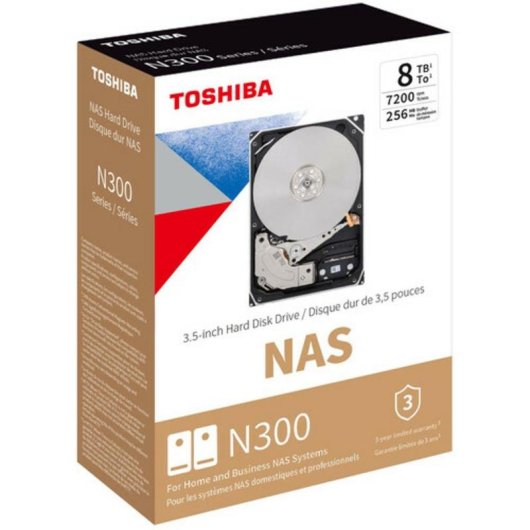 Festplatte Toshiba N300 NAS 8 TB SATA III 7200rpm 256 MB Cache
