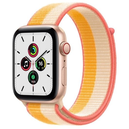 Apple Watch SE 2021 GPS + Cellular 44mm Aluminio Dorado con Correa Naranja/Blanco