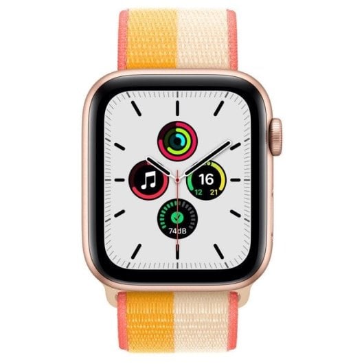 Apple Watch SE 2021 GPS + Cellular 44mm Aluminio Dorado con Correa Naranja/Blanco