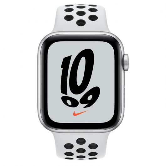 Apple Watch SE Nike 2021 GPS 44mm Aluminio Plata con Correa Deportiva Platino