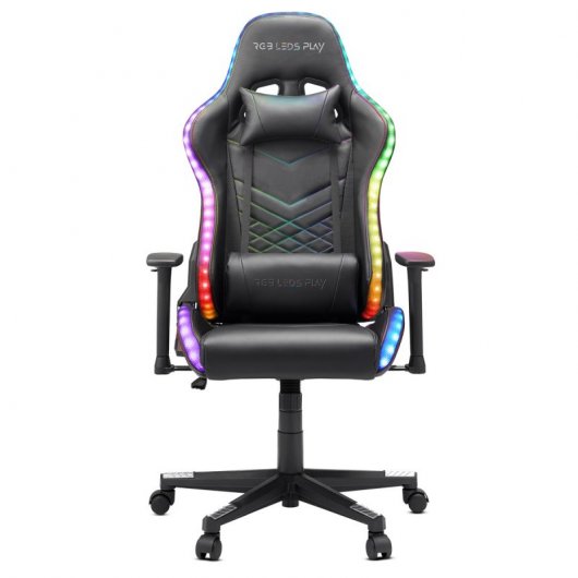 Mc Haus RGB-LEDsplay Silla Gaming Negra