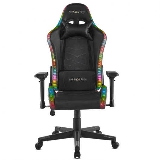 Mc Haus RGB-LEDsplay Silla Gaming Negra