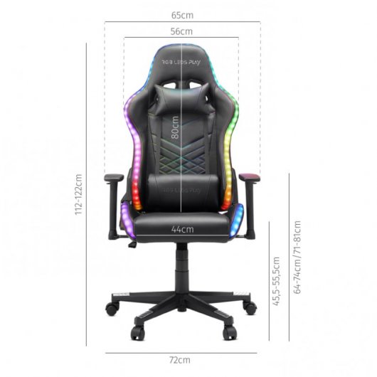 Mc Haus RGB-LEDsplay Silla Gaming Negra