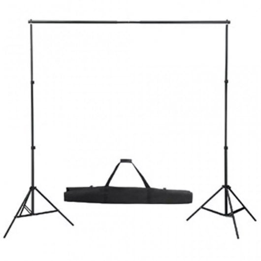 vidaXL Kit Studio Photo 2 Spots + Fond Noir + Parapluie