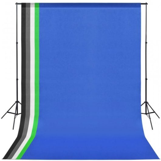 vidaXL Kit Studio Fotografico 2 Faretti + 5 Sfondi + Ombrello