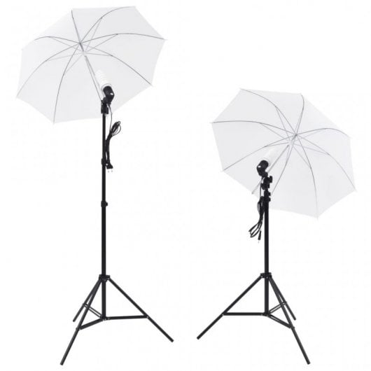 vidaXL Kit Studio Fotografico 2 Faretti + 5 Sfondi + Ombrello