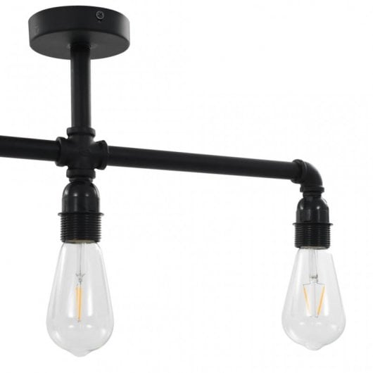 vidaXL Plafonnier Noir 3 Ampoules E27