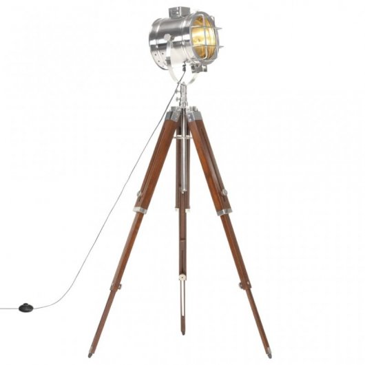 vidaXL Lampadaire avec trépied Bois de manguier massif 165 cm