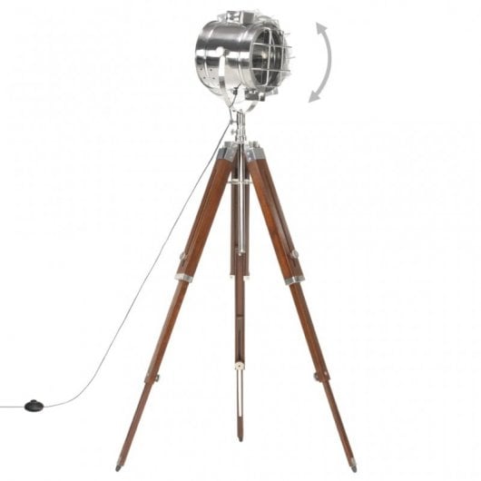 vidaXL Lampadaire avec trépied Bois de manguier massif 165 cm