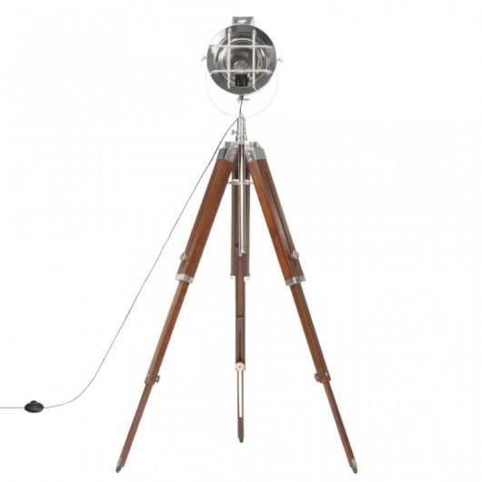 vidaXL Lampadaire avec trépied Bois de manguier massif 165 cm