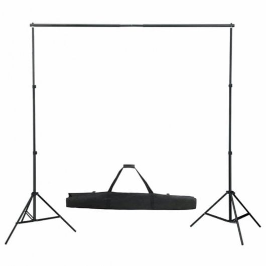 vidaXL Kit de Estúdio Fotográfico 3 Focos + Fundo + Acessórios