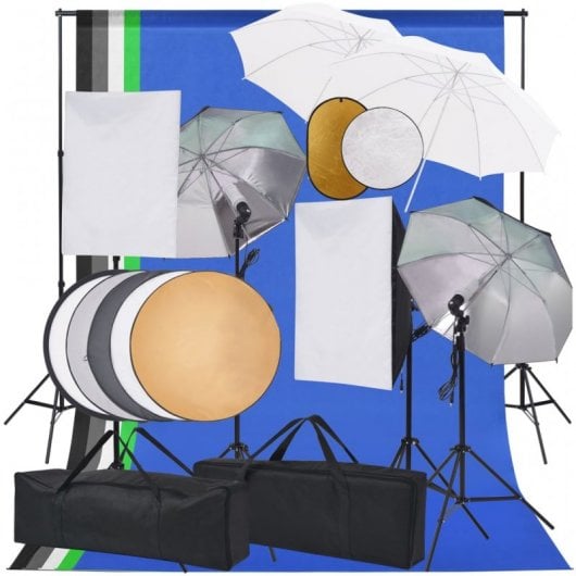 vidaXL Kit complet de studio photo avec accessoires