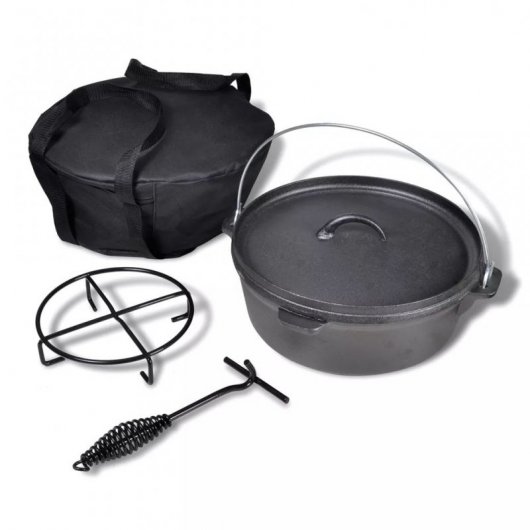 VidaXL Olla Holandesa con Tapa 5.6L + Accesorios