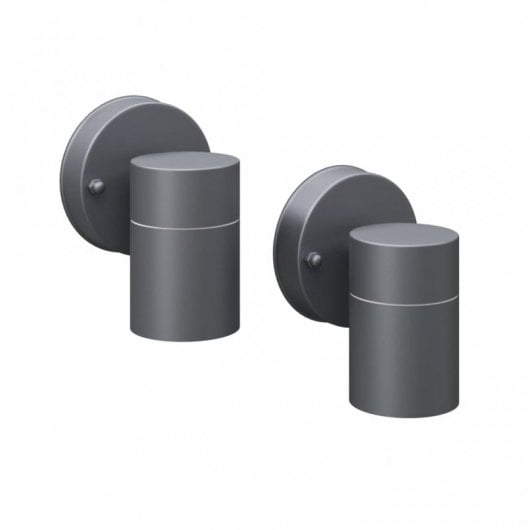 VidaXL Pack de 2 Spots Muraux Extérieurs Downlight GU10 Inox