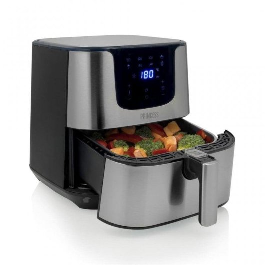 Airfryer Princess 182060 Deluxe XXL 5,5L 1700W Digitaal Touch Zwart/Zilver