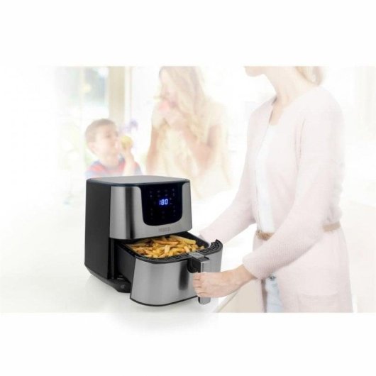 Airfryer Princess 182060 Deluxe XXL 5,5L 1700W Digitaal Touch Zwart/Zilver