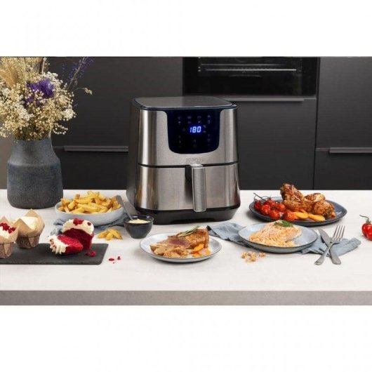 Airfryer Princess 182060 Deluxe XXL 5,5L 1700W Digitaal Touch Zwart/Zilver