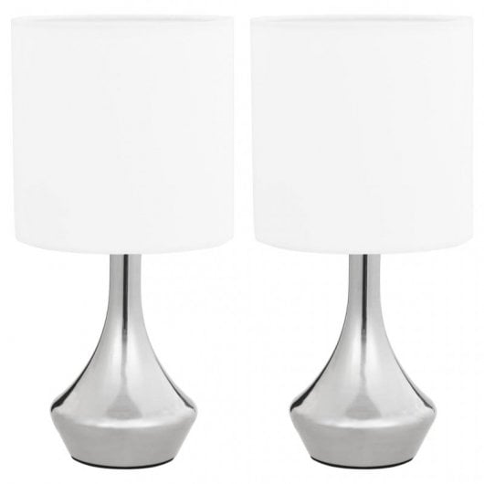 VidaXL Pack de 2 Lampes de Table Tactiles E14 Blanches