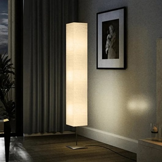 VidaXL Lámpara de Pie con Soporte de Acero 3xE14 Beige