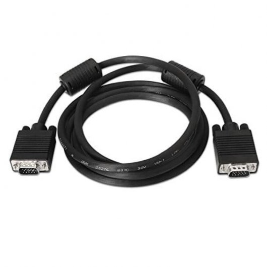 Cavo VGA nanocavo con ferrite HDB15 maschio/maschio 1 m Nero