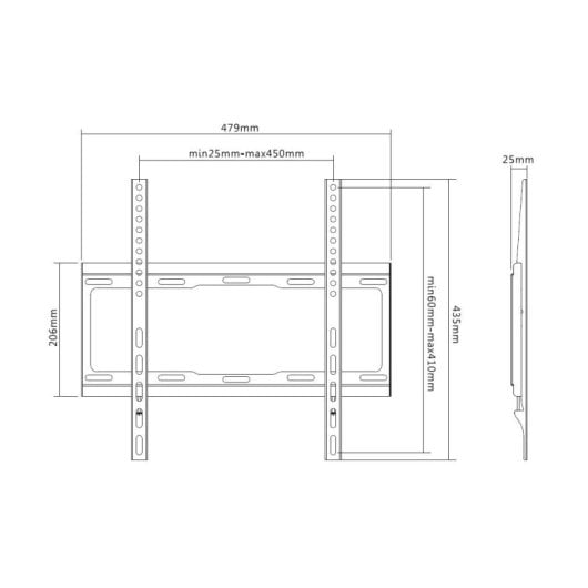 Equip Soporte de Pared para Pantalla 32"-55" Fijo Vesa 400x400 Max 40Kg