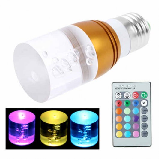 Bombilla LED 3W Bubble RGB con Mando