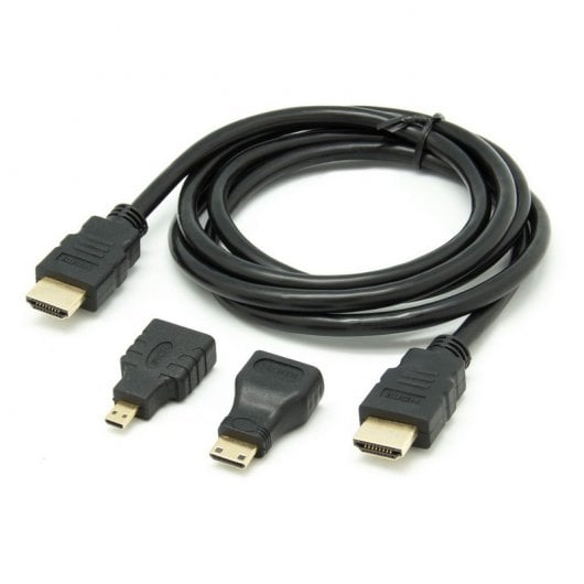 Unotec Cable HDMI 1.5M + Adaptadores Micro/Mini HDMI