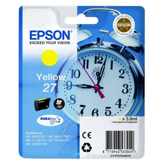 Epson Alarm clock 27 DURABrite Ultra cartuccia d'inchiostro 1 pz Originale Giallo
