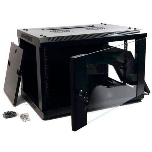 Powergreen Wandbild-Rackschrank 19" 600x450x500mm Schwarz