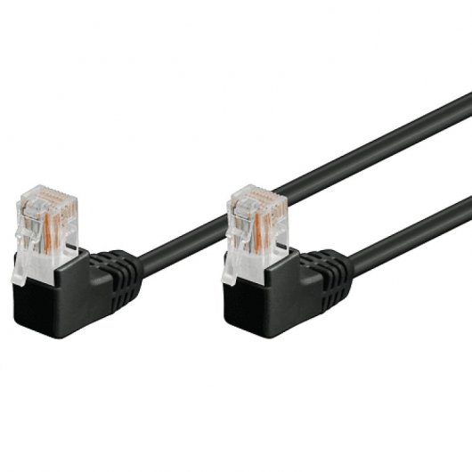 Goobay Cable de Red UTP CAT5E 2x 90 Grados 3m Negro