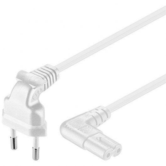 Cavo di alimentazione Goobay CEE7 angolato a C7 maschio/maschio 5 m bianco