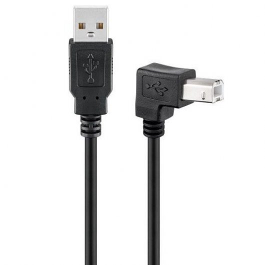 Goobay Cable Impresora Acodado USB-A a USB-B Macho/Macho 3m Negro