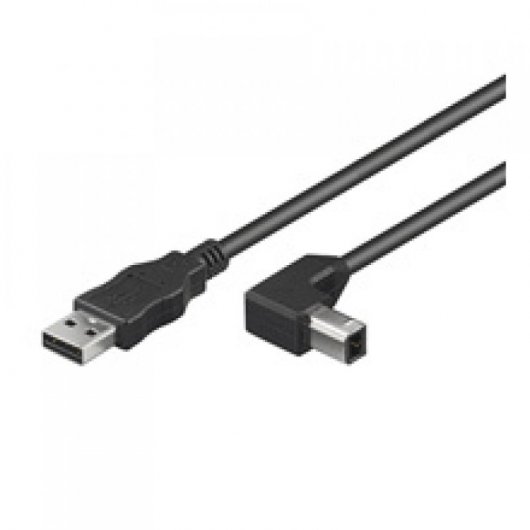 Goobay Cable Impresora Acodado USB-A a USB-B Macho/Macho 3m Negro