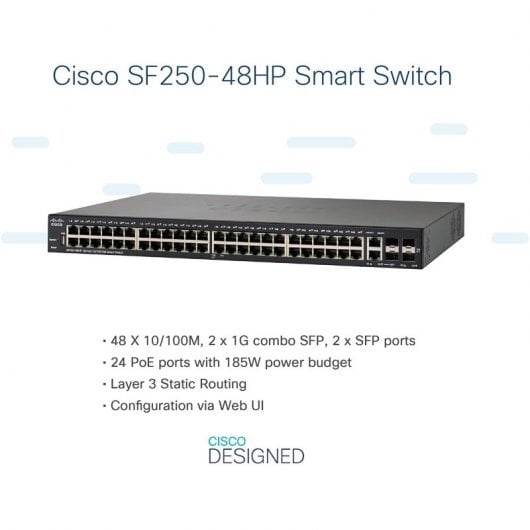 Cisco SF250-48HP Switch 48 Portas 10/100 PoE
