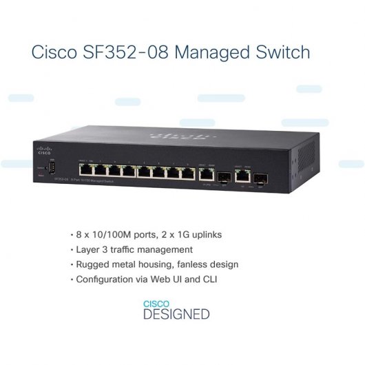 Cisco SF352-08 Switch 8 Portas 10/100 Gerido