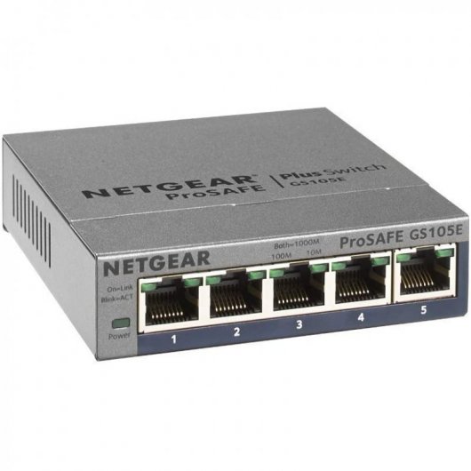 Netgear GS105E-200PES Switch de Red Conmutador Smart Managed Plus Gestionable 5 Puertos