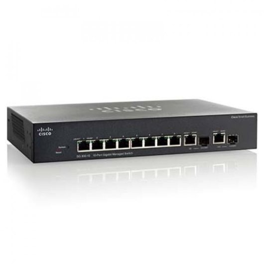 Cisco SG350-10MP Switch de Red 10 Puertos Gigabit PoE Negro