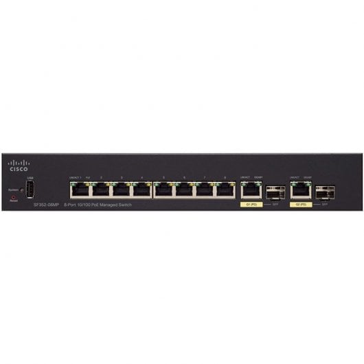 Cisco SF352-08MP Switch de Rede 8 Portas 10/100 MAX-PoE