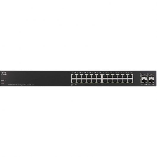 Cisco SG220-28MP Switch de Red 28 Puertos Gigabit PoE Smart Negro